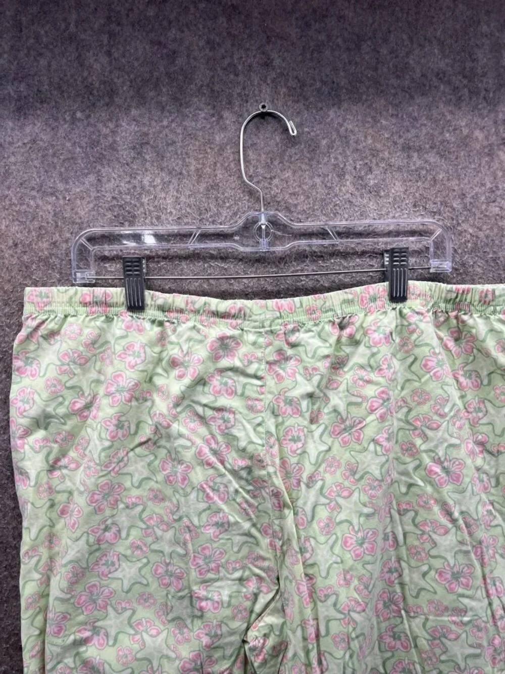 Vineyard Vines Sweatpants Women Medium Green Floral Cotton Pull On Lounge Pants